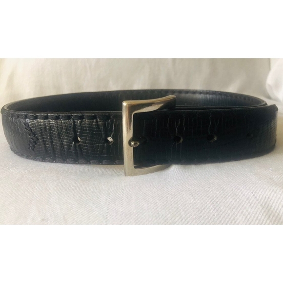 Machine by Bassico Vintage Black Leather Belt 38” Unisex 2-Layer Thick Spain VG